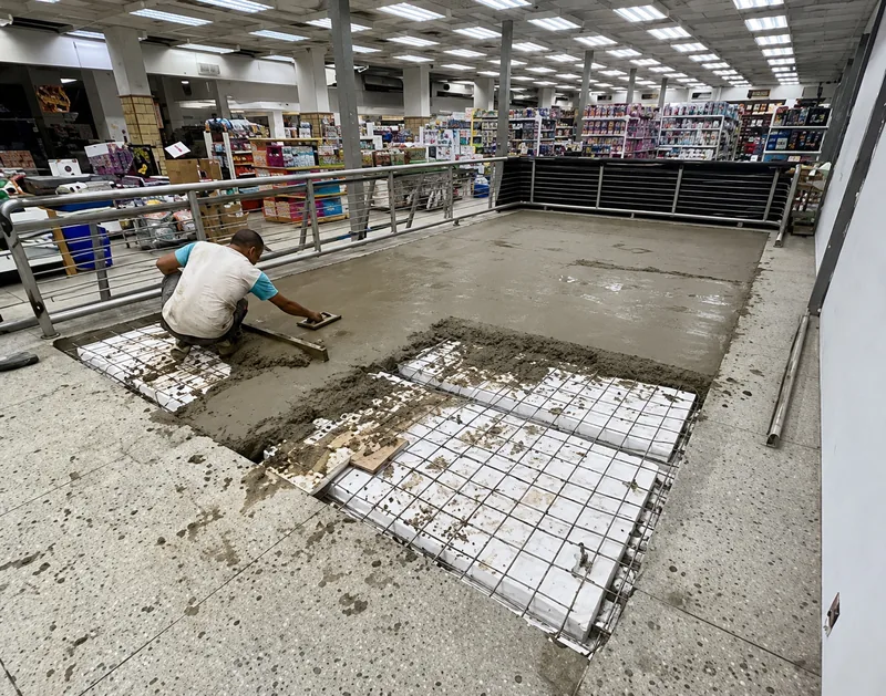 Vaciado de losa sobre malla